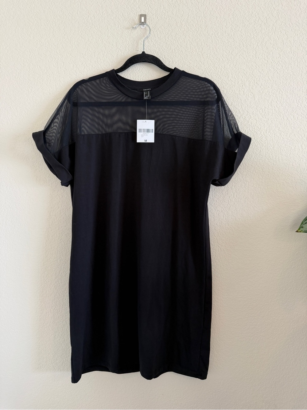 NWT F21 Goth Grunge Black Mesh Short Sleeve T-Shirt